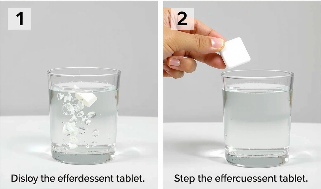 Mode d'emploi pour dissoudre le comprimé effervescent