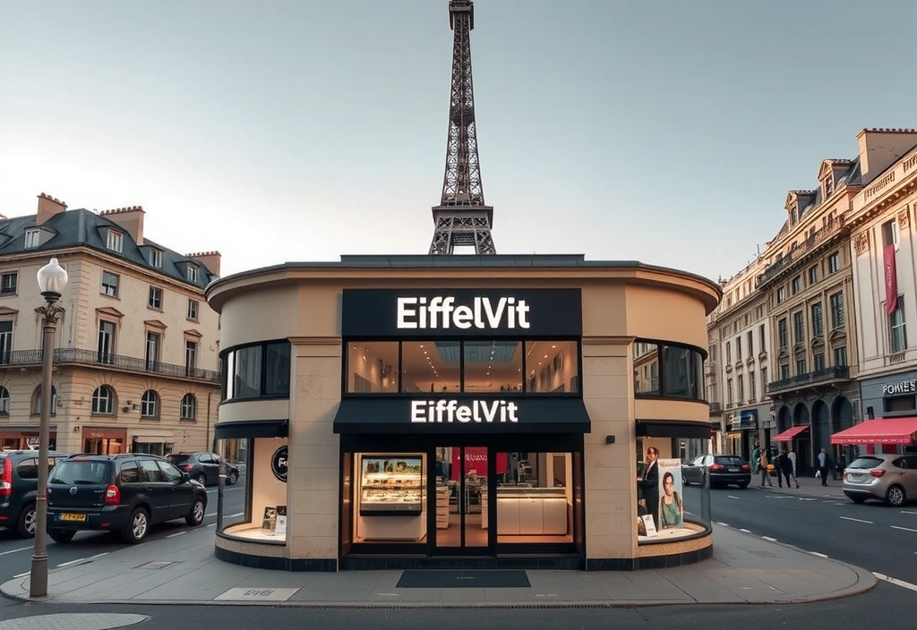 Vue aérienne du magasin Eiffelvitvb à Paris